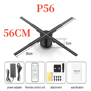 56cm 3D Fan Hologram Projector 678Leds Resolution 2000*1356 Wifi Display Advertising Logo Light Led Holographic Lamp Projectors