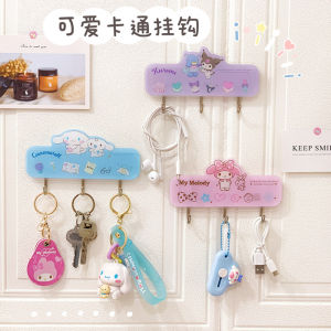 No-Drill Acrylic Adhesive Hooks for Clothes Bedroom Bathroom Kitchen Tile Wall Cartoon Plastic Storage Organizer Hooks