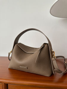 Adian Premium Togo Cowhide Boston Genuine Leather Womens Bag Versatile Commuter Pillow Bag Fashionable Soft Shoulder Handbag