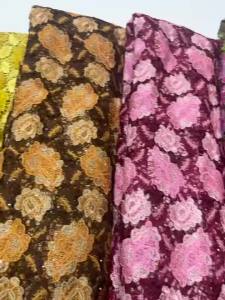 African High Quality Hand Cut Water Soluble Lace with Tulle Lace Flower Fabric French Nigerian Lace Fabric for Wedding Dress