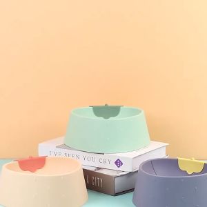 ชามอาหารลายสตอเบอรี่ ชามอาหารแมว ชามให้อาหารสำหรับสุนัขและแมว ชามให้อาหารสัตว์เลี้ยง ชามแมว ชามสุนัข ชามแมวและสูงอัตโนม