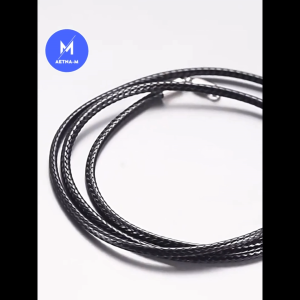 Leather Cord Black Necklace Chain With Stainless Steel Lobster Clasp Connector Men Women Rantai Leher Lelaki 蜡皮绳项链