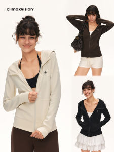 CLIMAX VISION | Double-Sided Soft Hoodie with Zipper Slim Fit Women
