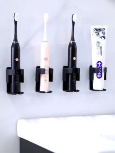 [OKLIFE. SG]Aluminum Toothbrush Holder Wall Mount Electric Toothbrush Save Space Toothbrush Holder Bathroom Organizer