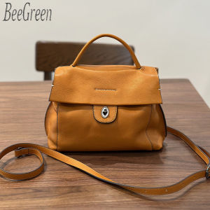 BeeGreen Women Genuine Leather Shoulder Bag Classic Messenger Bag High Quality Elegant Commuter Bag Fashion Sling Bag