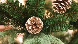 NUVOX 9Pcs Snow Pine Cones Christmas Tree Decoration Pinecone Pendant Hanging Santa Xmas Garden Home Decor For Party DIY Gifts