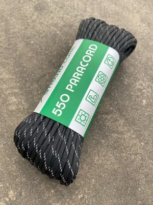 เชือกพาราคอร์ด Paracord 550 สะท้อนแสงคุณภาพดี ขนาด4มิล ยาว31เมตรหรือ100ฟุต