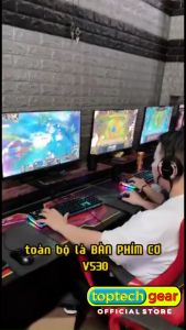 Bàn Phím Quang Học Gaming RAPOO V530 Led RGB Chống Nước - Chính Hãng BH 12 T Lỗi Đổi Mới