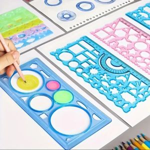 Multifunctional Hollow Geometric Spirograph Versatile Ruler Kaleidoscope Draw Template Paint Tool Art Stationery Creative Gift