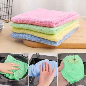 5Pcs 10Pcs Microfiber Towel Absorbent Kitchen Cleaning Cloth Non-stick Oil Dish Towel Rags Napkins Tableware Household Cleaning Towel