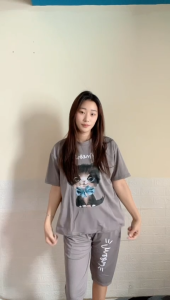 Setelan Jumbo 3/4 Cutie Cat