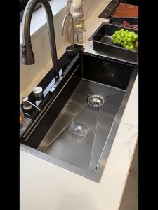Vegetable Washing Basin Kitchen Stainless Steel Sink Basin Kitchen Thickened Nano Kitchen Basin Washing Sink Easy to Clean and Save Space Bestselling Classic Style  厨房水槽