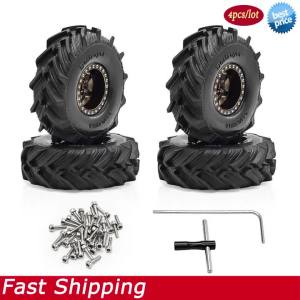1.0 inch Brass RC Crawler Wheels & Tires for 1/18TRX4M SCX24 FMS Ascent-18 Upgrade Parts