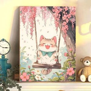 BILIBILI | Painting By Numbers on Canvas Kit for Adults Cute Little Animals Drawing Acrylic Paint Oil Picture of Coloring By Numbers Art