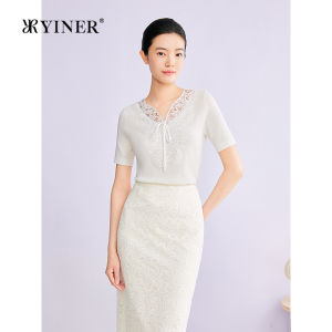 YINER | Elegant Lace French Style Knitwear