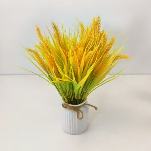 Combo 5 Cành bông lúa vàng VI039 ( cao 37cm 7 nhánh nhỏ) hoa giả trang trí