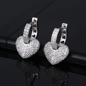 Moonso Trendy Gold Silver Color Heart Drop Earrings for Women Party Gift Jewelry Wholesale Free Shipping Items E6489