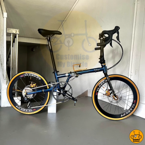 👮 Fnhon Gust 22” 𝗠𝗥𝗧/𝗕𝘂𝘀-𝗙𝗿𝗶𝗲𝗻𝗱𝗹𝘆 Shimano 9s 𝟭𝟰 𝗙𝗿𝗲𝗲𝗯𝗶𝗲𝘀 Folding Bicycle Foldie Folding Fold Bike • Deep Sea Blue • Crius Master Velocity Trifold Birdy XDS Giant Specialized Canyon Tarmac • Customise My Bicycle •