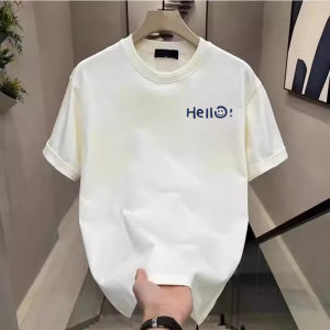 White Pure Cotton Short Sleeve T-Shirt Mens Summer Loose Fit 2025 New Style Teenage Body T-Shirt Trendy Casual Wear