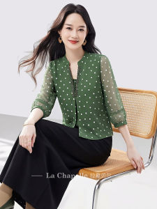 La Chapelle | Đầm Hè Giả Hai Mảnh Slimming Chấm Bi