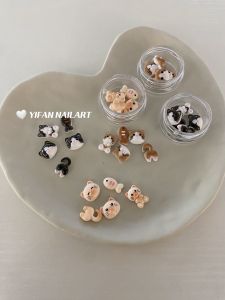 Korean Style Cute Cat Butt And Fat Fish Nail Art Decorations Yifannail Peach Cat Tail Small Fat Fish Nail Accessories Q26