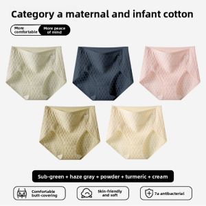 MiiOW | Pure Cotton Womens Underwear High Waist Triangle Panties Antibacterial Crotch Red Color Lucky Year Briefs Comfortable Innerwear