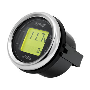 RYSJM | 2 52MM Car Voltage + Hour Dual Display Gauge LED Digital Meter Waterproof Voltmeter Voltage Meter Volt Detector 12V24V 2 In 1