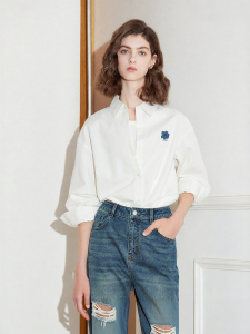Toyouth | Floral Embroidery Cotton Shirt Fall New Arrival Casual Commuter