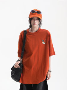 zuocisankon | Youthful Relaxed Cat Print Oversize T-Shirt for Couples