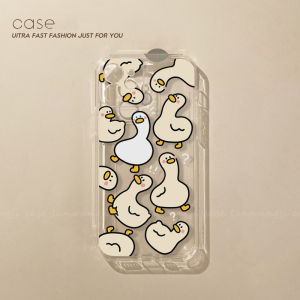 Adorable Little Yellow Duck Transparent iPhone Case Fun Cute Silicone Protective Cover for Apple XR 11 68 plus 13 pro Max Girls
