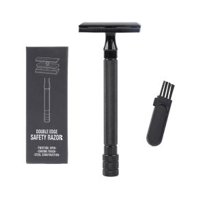 Classic Men Shaver Mild Hair Removal Shaver Double Edge Stainless Steel Shaving With 1 PCS Titanium Coated Blades Shaver Razor