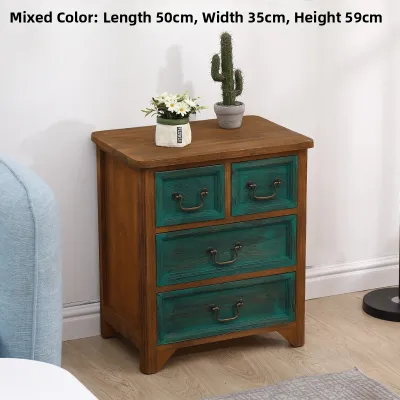 American Style Solid Wood Chest of Drawers Multi-Layer Living Room Five Drawer Storage Cabinet Bedroom Gap Drawer Storage