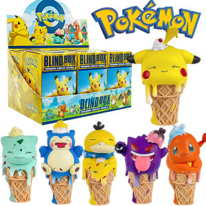 Bandai | Anime PokéMon Ice Cream Blind Box Model Action Figure Pikachu Gengar Model Toy Cartoon Collectible Doll For Friend Gifts