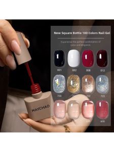 Maychao | Black Rose Cat Eye Transparent Nude Nail Polish Set