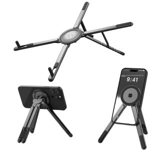 Giá Đỡ Điện Thoại Và Máy Tính Xách Tay ABS Có Đế Từ Tính Điều Chỉnh Độ Cao 8 Vị Trí Tương Thích Với iPad Và Điện Thoại Di Động