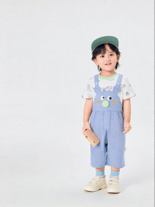 Purcotton | Cotton Boys Overalls Set Summer