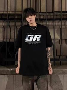 Pure Cotton Heavyweight American High Street round Neck Short Sleeve T-Shirt Men Summer Trendy Hiphop Loose Casual Top Ins