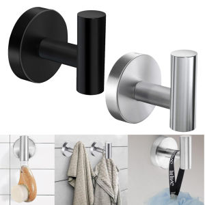 Wall Mounted Bath Towel Hooks Stainless Steel Robe Hook Holder Heavy Duty Coat Hook for Bathroom Livingroom Hotel Kitchen Garage