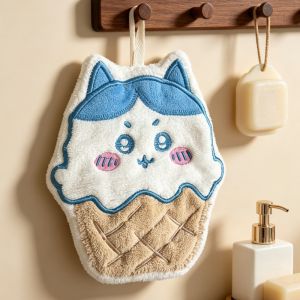 Bandai | Khăn Lau Tay Phong Cách Hoạt Hình Dễ Thương Khăn Tắm Nhà Bếp Bằng Sợi San Hô Mềm Mại Thấm Hút Không Rụng Lông Dành Cho Mọi Lứa Tuổi