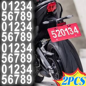 2PCS Car License Plate Reflective Number Label Sticker PVC Waterproof Vinyl Night Driving Safety Reflective Sticker Decoration