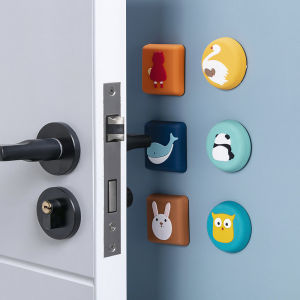 Cartoon Cute Door Handle Crash Pad Wall Sticker behind the Door Refrigerator Bump Sticker For Home Silent Thickening Silicone Screen Protector