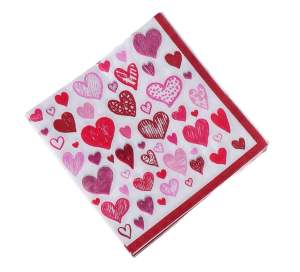 Napkin / Serviette (Paper) - Colour Love Hearts Print [NSP037]