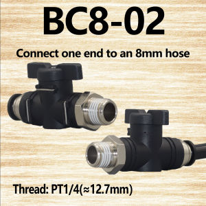 BC pneumatic quick coupling male thread 1/8" 1/4" 3/8" 1/2"connect 4/6/8mm hose ball valve switch manual valve