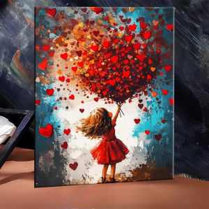 500/1000/1200/2000PCS Jigsaw Puzzle Girl With Heart Portrait Art For Adults Living Room Home Decor Relaxing Brain Teaser Gift