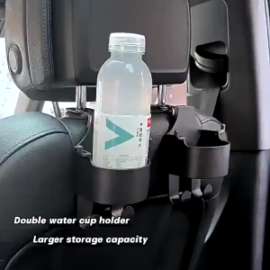 Car rear seat hanging cup holder with hook beverage bottle holder storage rack mobile phone holder