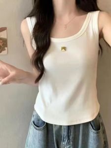 เสื้อกั๊กคอเหลี่ยมแขนกุดผ้าโมดอลคอตตอนสำหรับผู้หญิงไซส์ใหญ่ ฤดูใบไม้ผลิและฤดูร้อน เสื้อเชิ้ตชั้นในแบบสวมใส่ลำลองสำหรับผู้หญิง