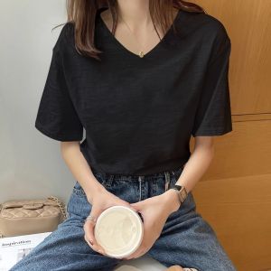 Short Sleeve V-Neck Thin Casual Loose Fashion Print T-Shirt