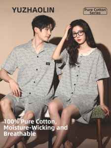 Yuzhaolin | Cotton Couple Sleepwear Shorts Set