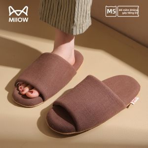 Dép đi trong nhà MiiOW Cat Person bằng cotton mềm nhẹ chống trượt thoáng khí - mùa hè