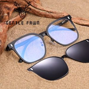 Gentle Fawn Kacamata Clip On Multifungsi Free 1 Lens Polarized Fashion Pria Wanita Bentuk Kotak Simple Bisa Minus 7021 7023